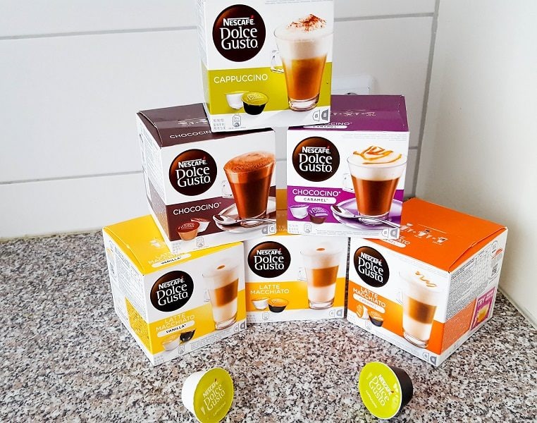 Dolce Gusto Sweet Dreams Kapsel set mit verschiedenen Sorten von Latte Macchiato