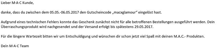 E-Mail MAC Überraschungsprodukt - Mothers Day Lipstick - Breathing Fire