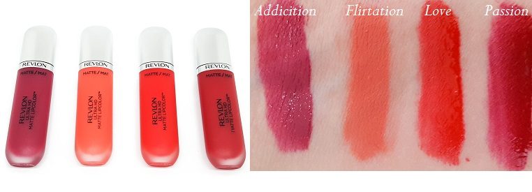 Ultra Matte Lipcolor Revlon in den Farben 610, 620, 625 und 635