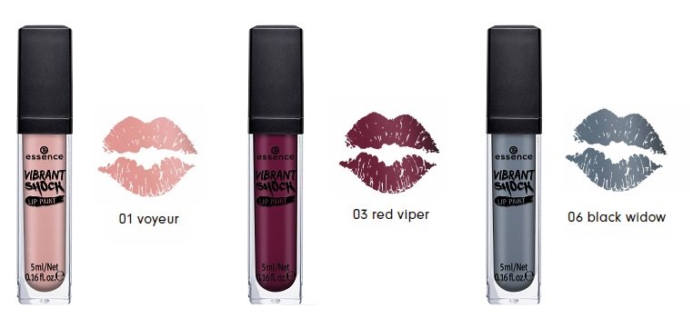essence vibrant shock lip paint 01, 03, 06 essence vibrant shock lip paint 01, 03, 06 limited Edition awesoMETALLICS