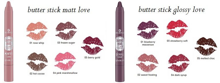 essence butter stick glossy love & butter stick matt love verschiedene Farben