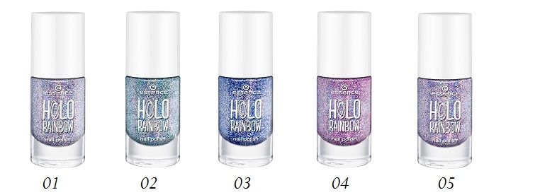 essence rainbow holo nailpolish verschiedene Farben