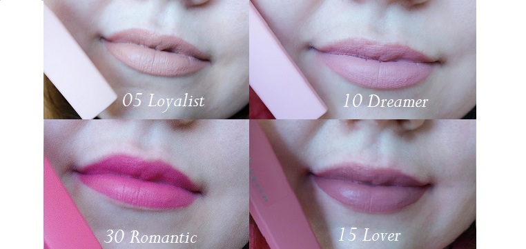 Maybelline Superstay Matte Ink Lipsticks 05,10,15 und 30 Tragebilder