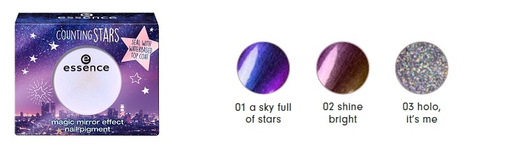 essence limited Edition Counting Stars magic mirror effect nail pigment 01 02 03 essence limited Edition Counting Stars magic mirror effect nail pigment 01 02 03