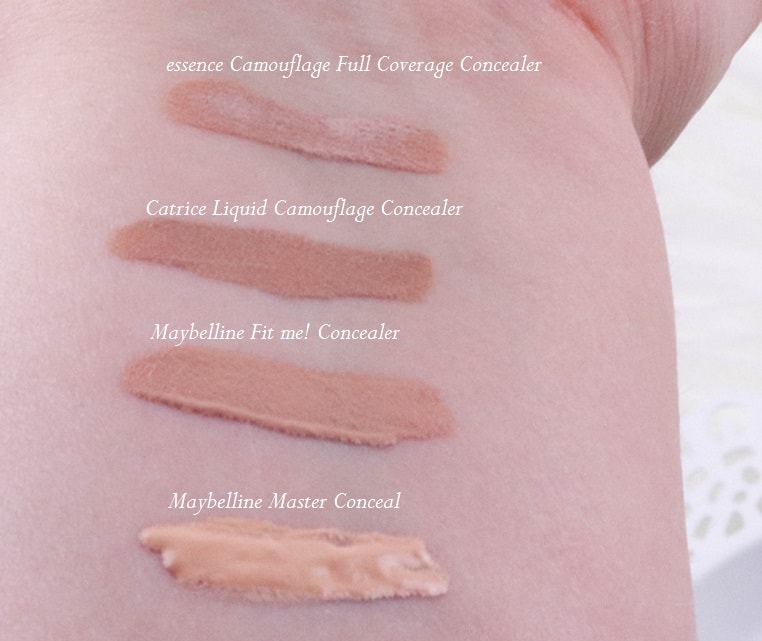 Concealervergleich Swatches Maybelline, Catrice & essence Concealervergleich Swatches Maybelline, Catrice & essence