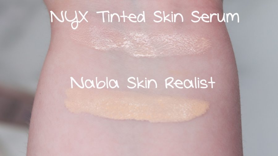 Nabla Skin Realist Tinted Balm vs. NYX Tinted Skin Serum Swatches